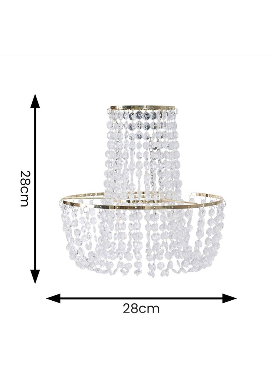 ValueLights Tegan Polished Gold Tiered Ceiling Pendant Droplets Shade (28cm x 28cm x 28cm)