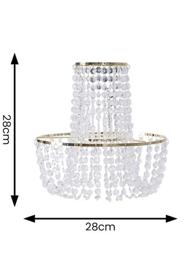 ValueLights Tegan Polished Gold Tiered Ceiling Pendant Droplets Shade (28cm x 28cm x 28cm)