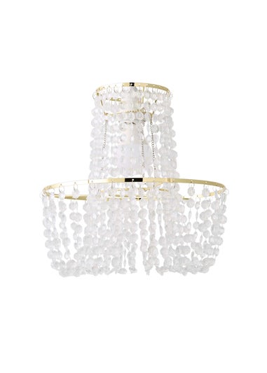 ValueLights Tegan Polished Gold Tiered Ceiling Pendant Droplets Shade (28cm x 28cm x 28cm)
