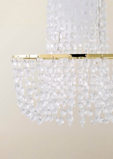ValueLights Tegan Polished Gold Tiered Ceiling Pendant Droplets Shade (28cm x 28cm x 28cm)