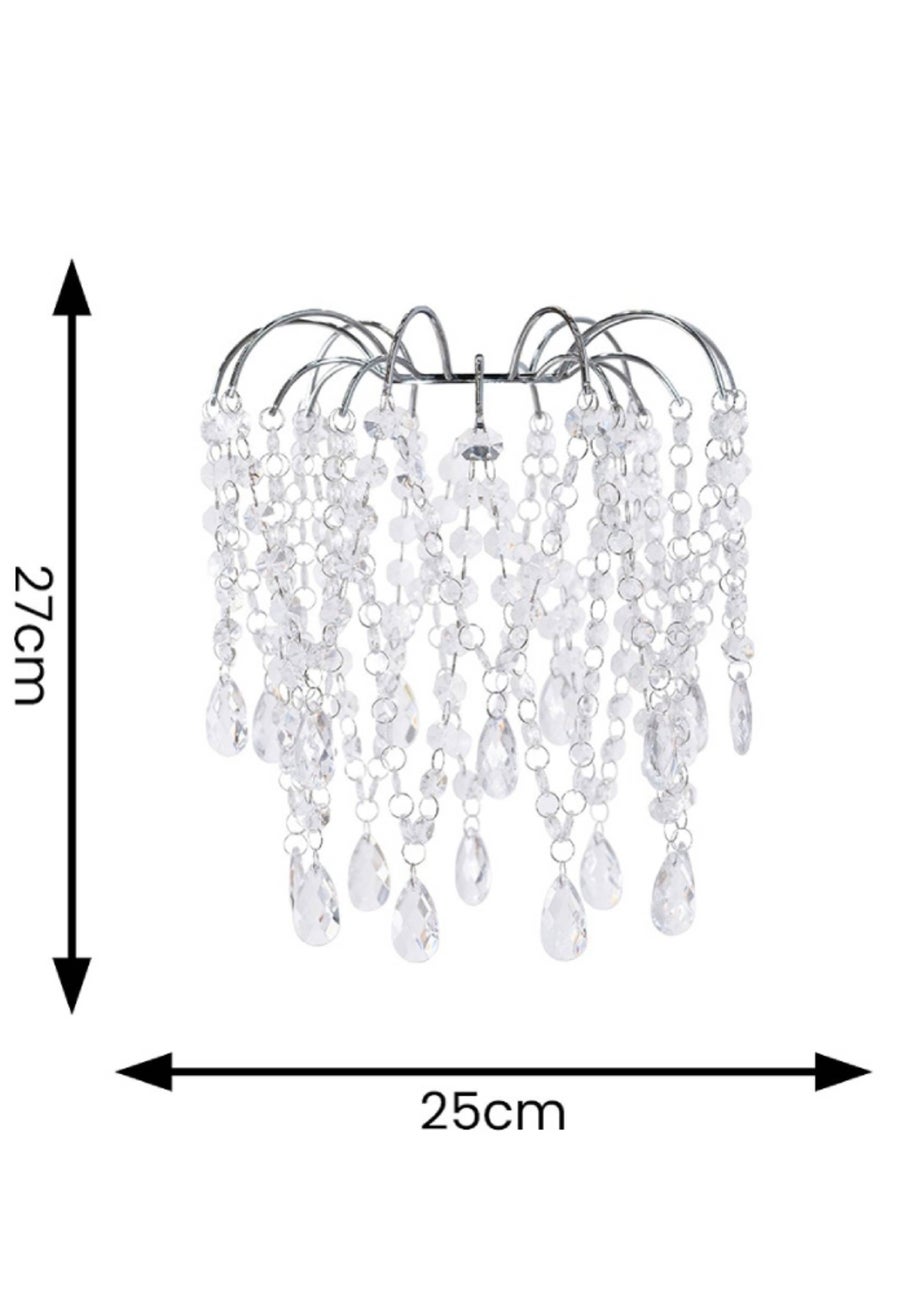 ValueLights Blanche Polished Silver Tiered Ceiling Pendant Droplets Shade (27cm x 25cm x 25cm)