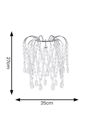 ValueLights Blanche Polished Silver Tiered Ceiling Pendant Droplets Shade (27cm x 25cm x 25cm)