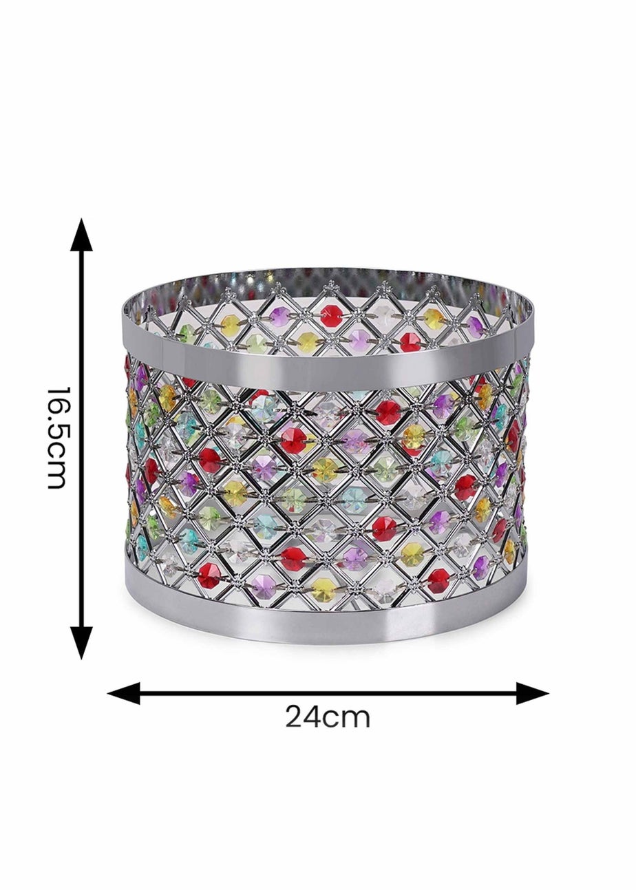 ValueLights Hadley Polished Multicolour Drum Ceiling Pendant Shade (16.5cm x 24cm x 24cm)