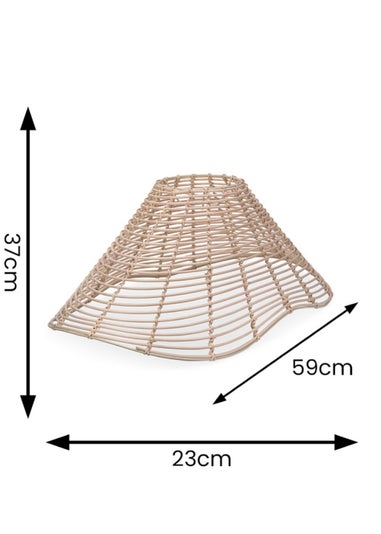 ValueLights Harlow Wood Rattan Natural Tapered Ceiling Pendant Shade (23cm x 37cm x 59cm)