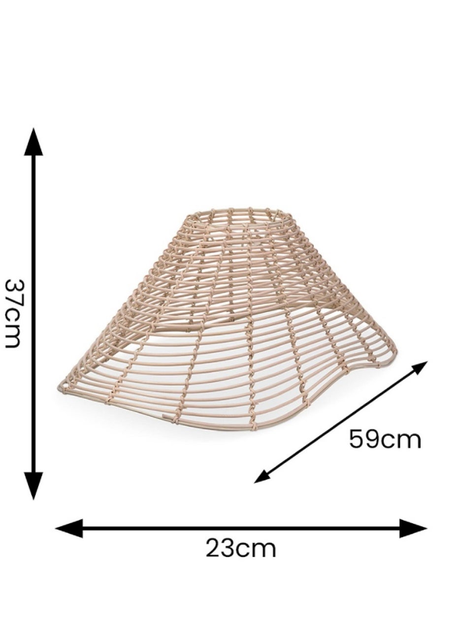 ValueLights Harlow Wood Rattan Natural Tapered Ceiling Pendant Shade (23cm x 37cm x 59cm)
