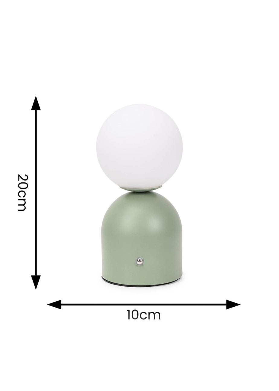 ValueLights Dimmable Green Table Lamp with White Globe Shade Integrated LED