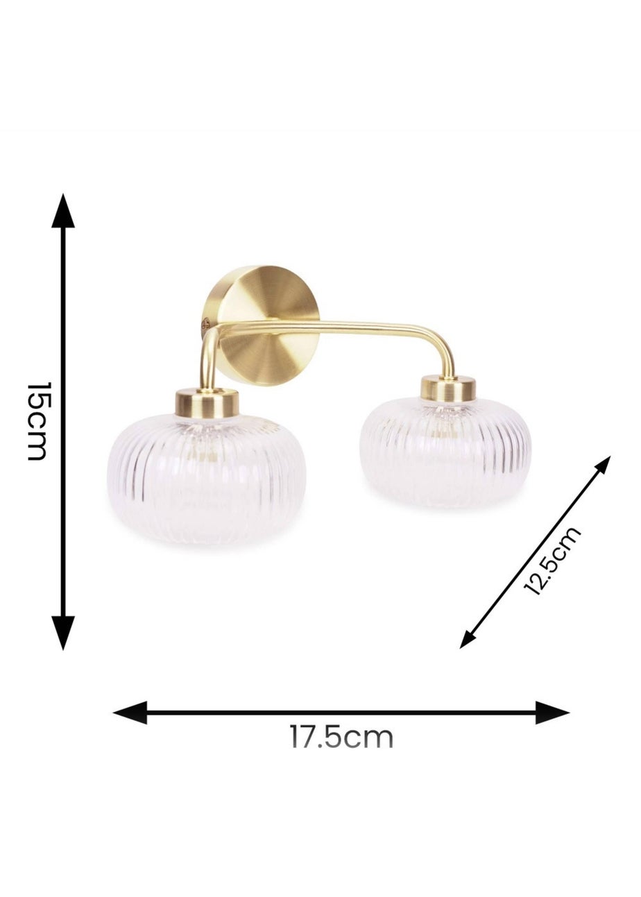 ValueLights Amaia Gold Wall Light with Clear Globe Shade