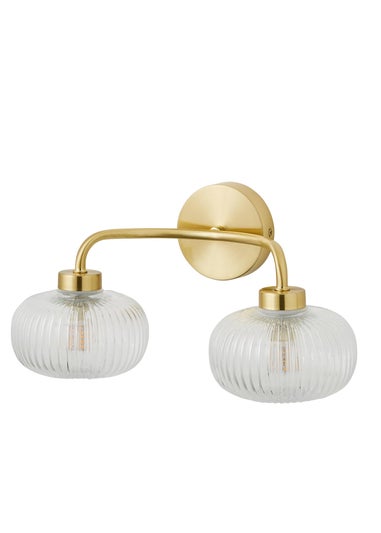 ValueLights Amaia Gold Wall Light with Clear Globe Shade