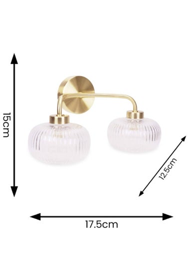 ValueLights Amaia Gold Wall Light with Clear Globe Shade