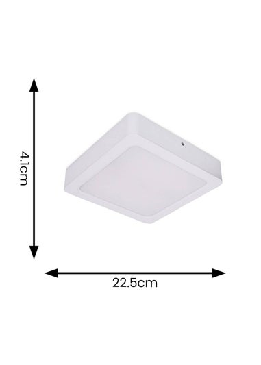 ValueLights Matte White Flush Light with White Square Shade Integrated LED