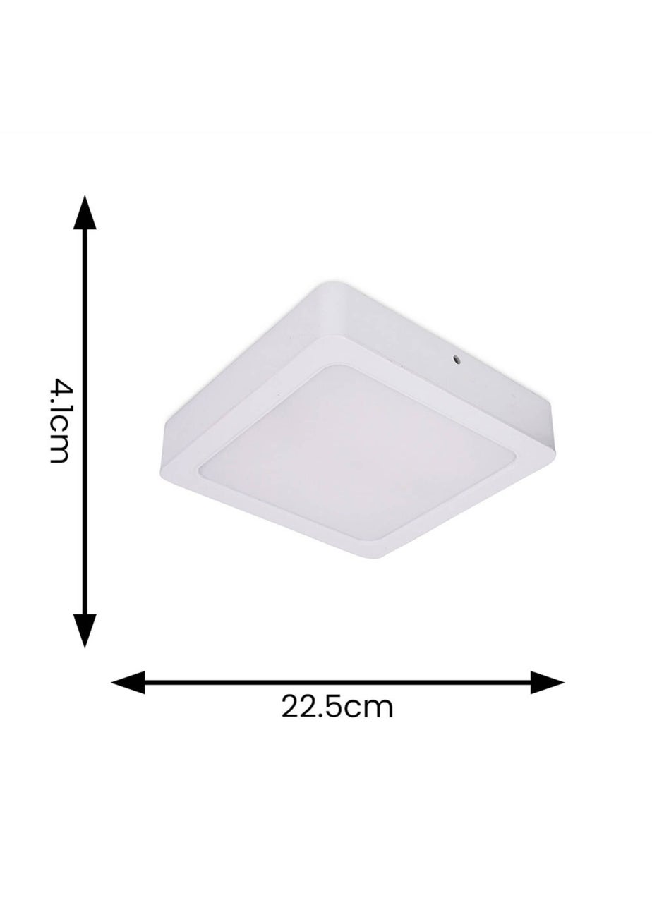 ValueLights Matte White Flush Light with White Square Shade Integrated LED
