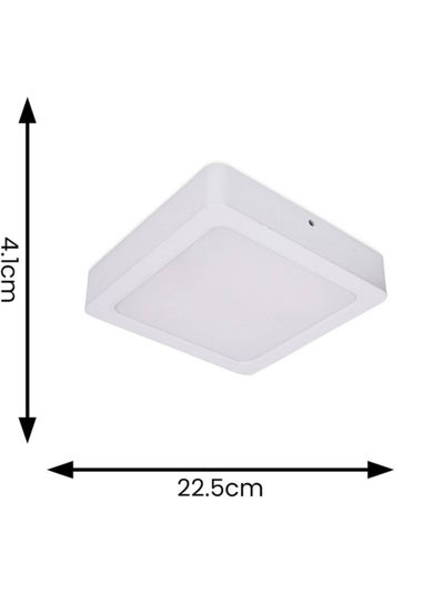ValueLights Matte White Flush Light with White Square Shade Integrated LED