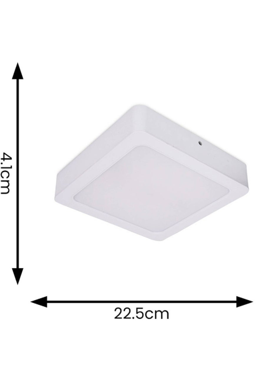 ValueLights Matte White Flush Light with White Square Shade Integrated LED