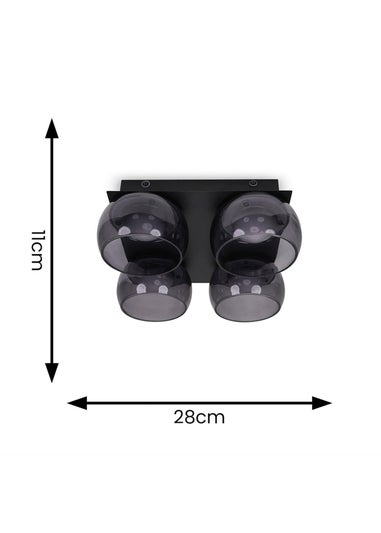 ValueLights Alissa Brushed Gold Flush Light with Clear Dome Shade Integrated LED