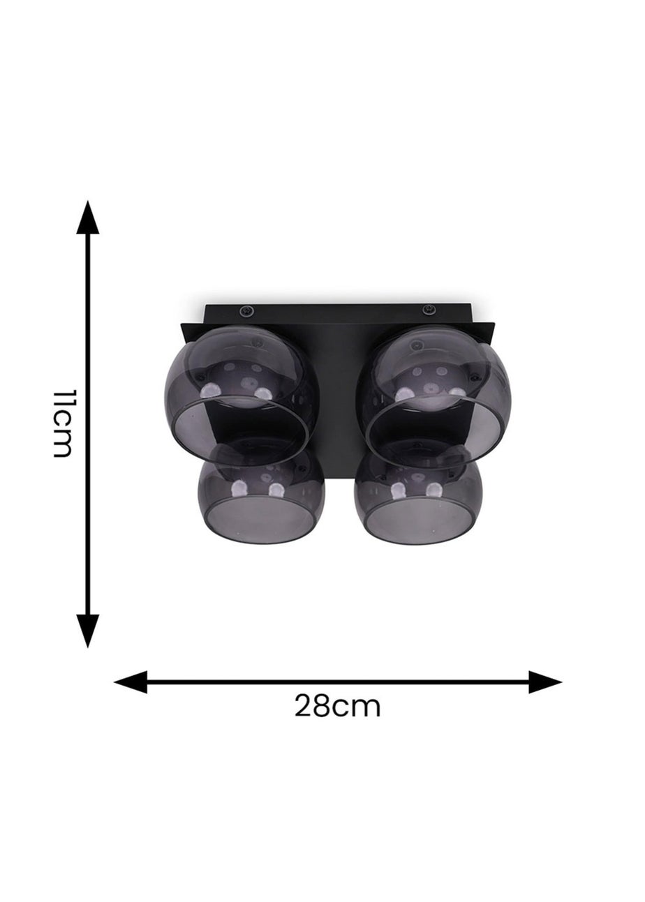 ValueLights Alissa Brushed Gold Flush Light with Clear Dome Shade Integrated LED