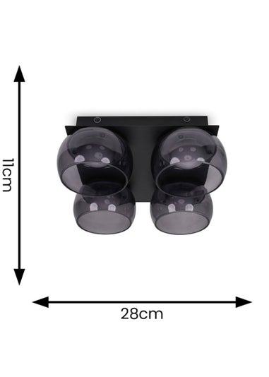 ValueLights Alissa Brushed Gold Flush Light with Clear Dome Shade Integrated LED