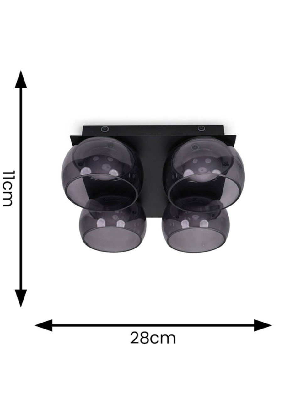 ValueLights Alissa Brushed Gold Flush Light with Clear Dome Shade Integrated LED