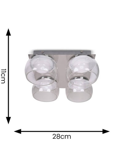 ValueLights Alissa Brushed Gold Flush Light with Clear Dome Shade Integrated LED