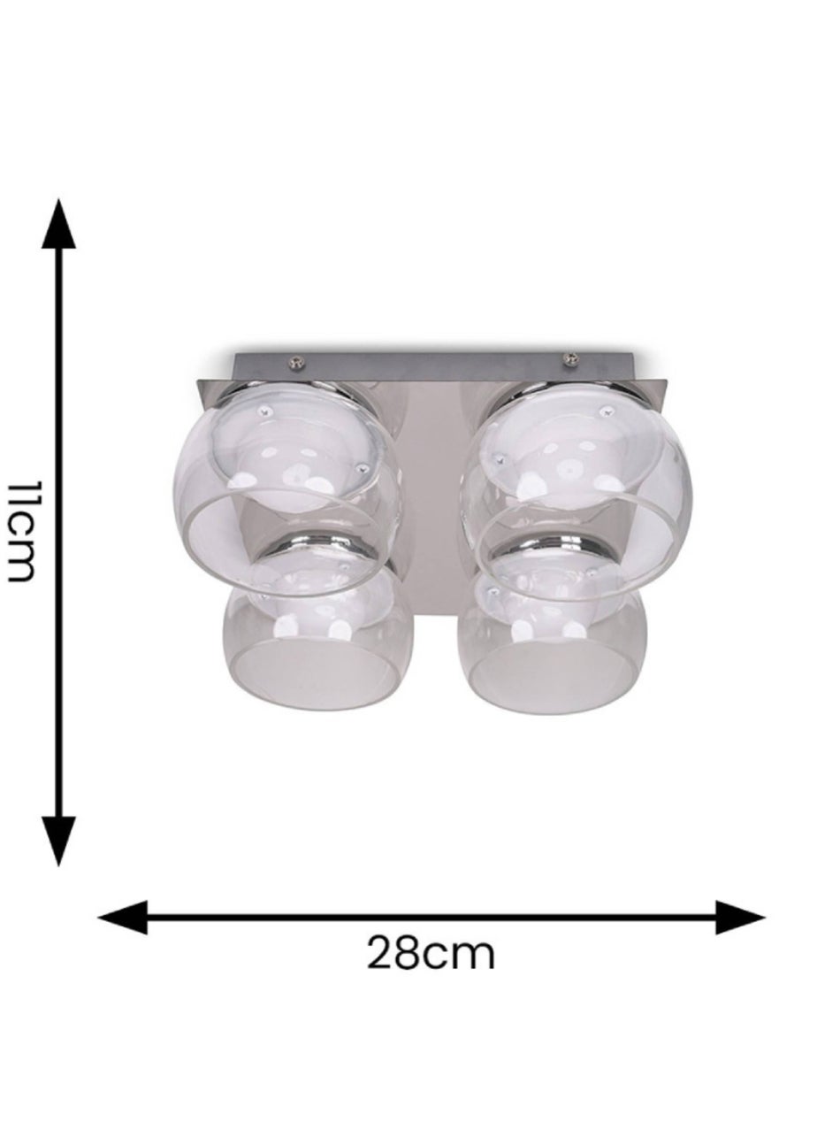 ValueLights Alissa Brushed Gold Flush Light with Clear Dome Shade Integrated LED