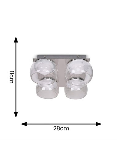 ValueLights Alissa Brushed Gold Flush Light with Clear Dome Shade Integrated LED