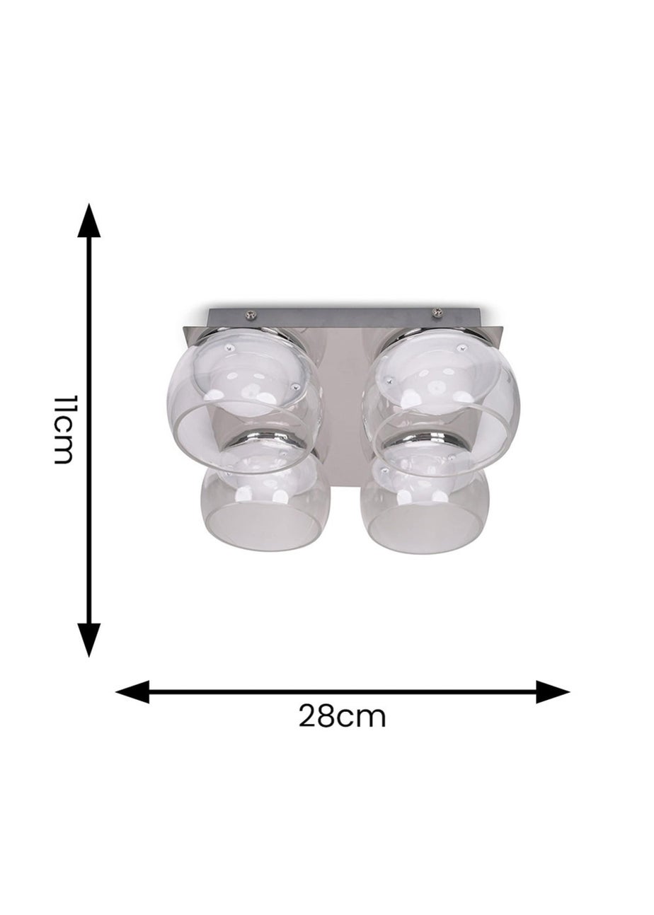 ValueLights Alissa Brushed Gold Flush Light with Clear Dome Shade Integrated LED