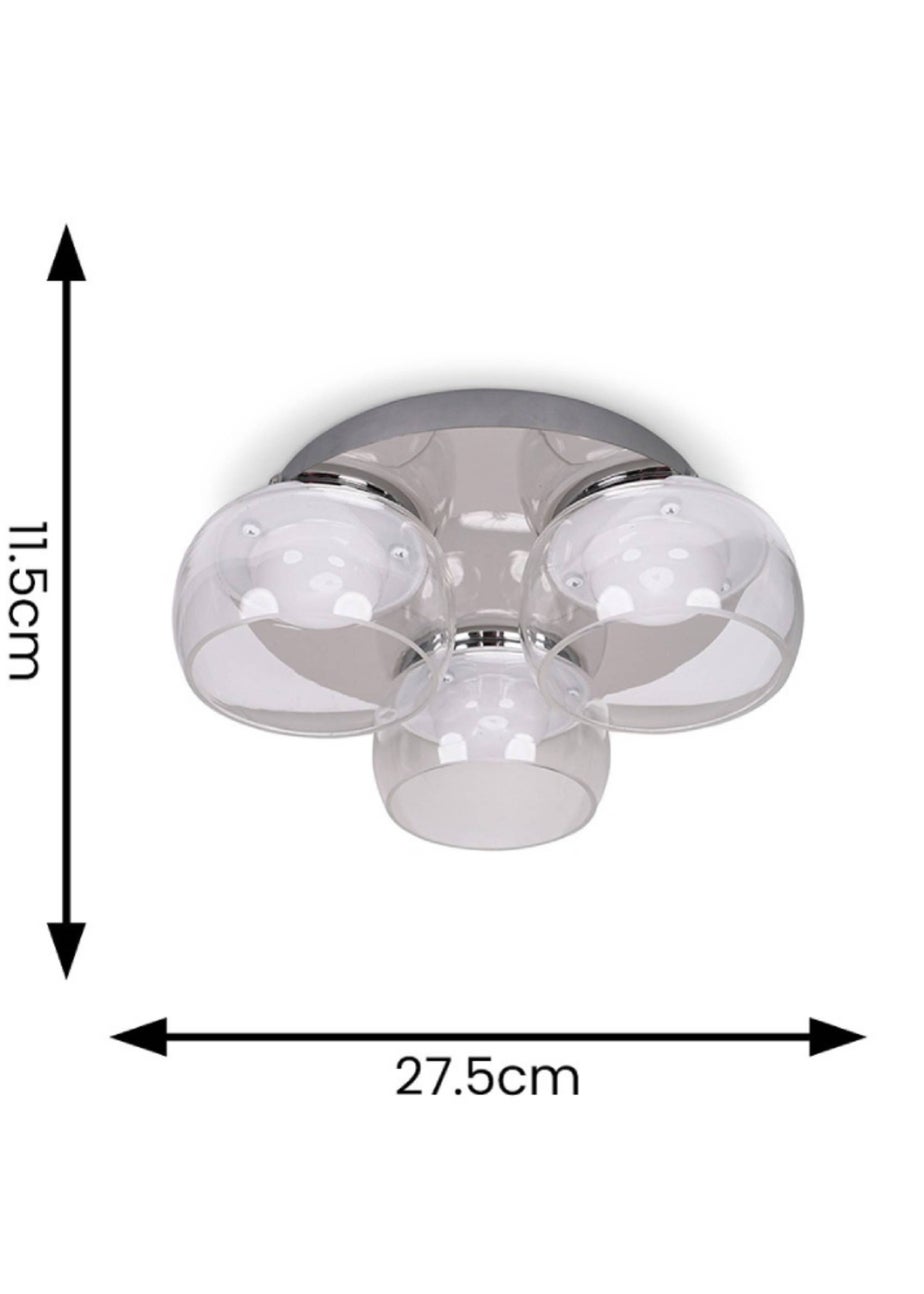 ValueLights Alissa Brushed Gold Flush Light with Clear Dome Shade Integrated LED