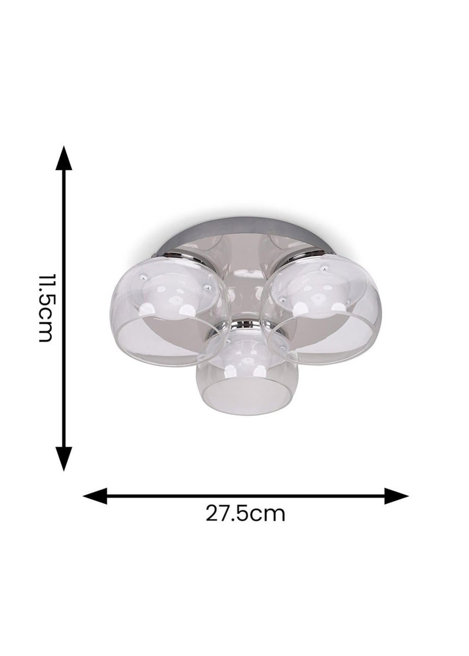 ValueLights Alissa Brushed Gold Flush Light with Clear Dome Shade Integrated LED