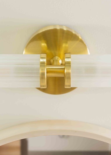 ValueLights Canya Matte Gold Wall Light with Clear Drum Shade