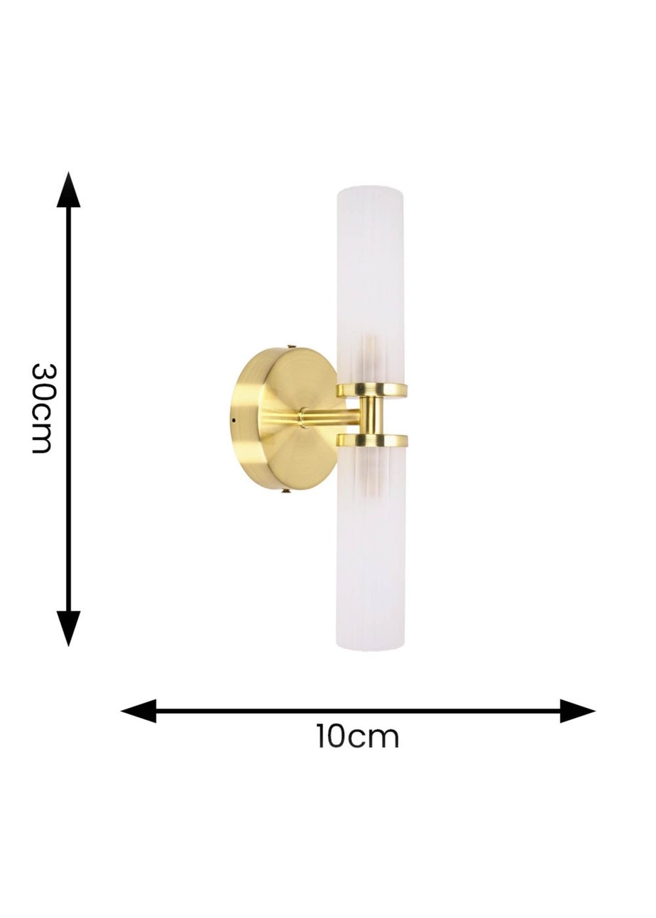 ValueLights Canya Matte Gold Wall Light with Clear Drum Shade