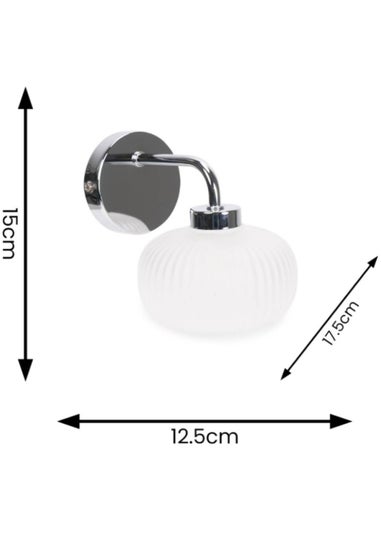 ValueLights Amaia Polished Silver Wall Light with Clear Globe Shade