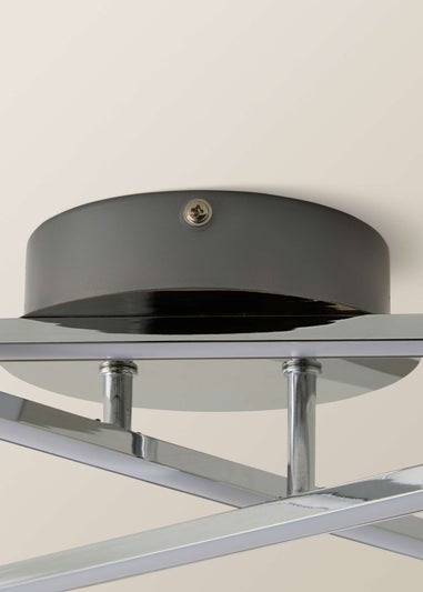 ValueLights Infinity Polished Silver Flush Light Integrated LED (10.5cm x 34cm x 37cm)