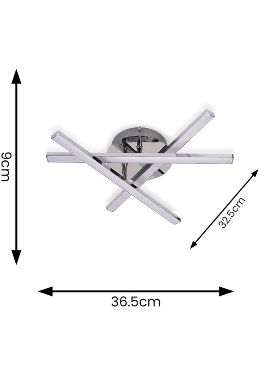 ValueLights Infinity Polished Silver Flush Light Integrated LED (10.5cm x 34cm x 37cm)