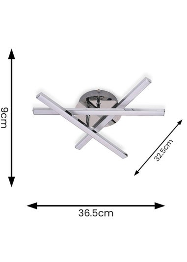 ValueLights Infinity Polished Silver Flush Light Integrated LED (10.5cm x 34cm x 37cm)