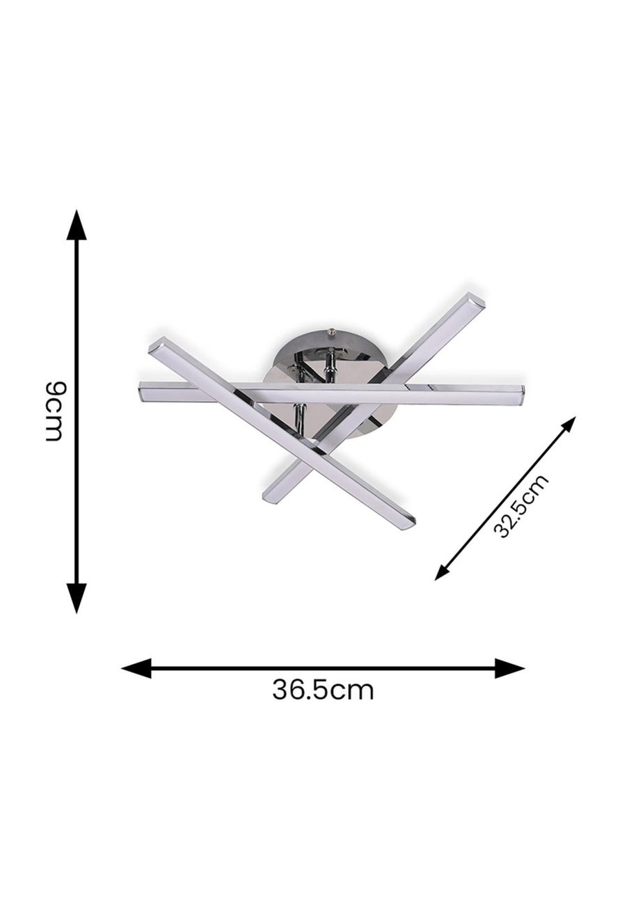 ValueLights Infinity Polished Silver Flush Light Integrated LED (10.5cm x 34cm x 37cm)