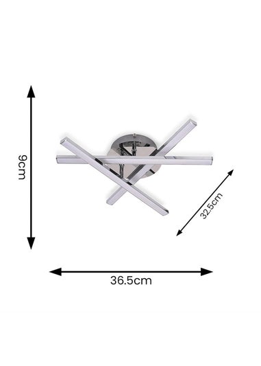 ValueLights Infinity Polished Silver Flush Light Integrated LED (10.5cm x 34cm x 37cm)