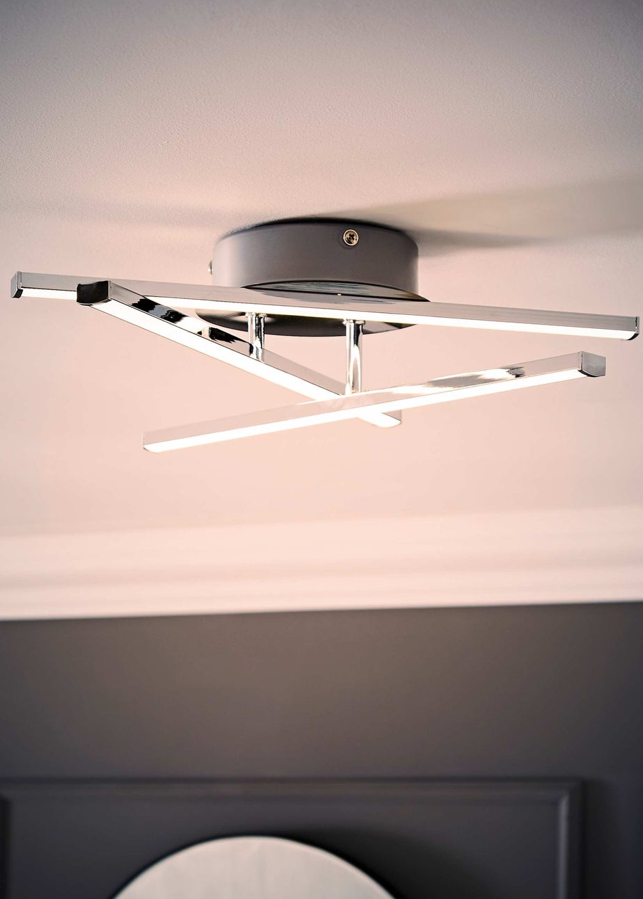 ValueLights Infinity Polished Silver Flush Light Integrated LED (10.5cm x 34cm x 37cm)