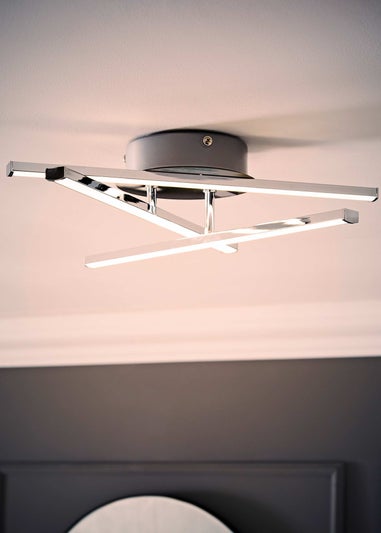 ValueLights Infinity Polished Silver Flush Light Integrated LED (10.5cm x 34cm x 37cm)