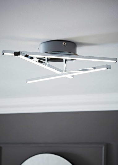 ValueLights Infinity Polished Silver Flush Light Integrated LED (10.5cm x 34cm x 37cm)