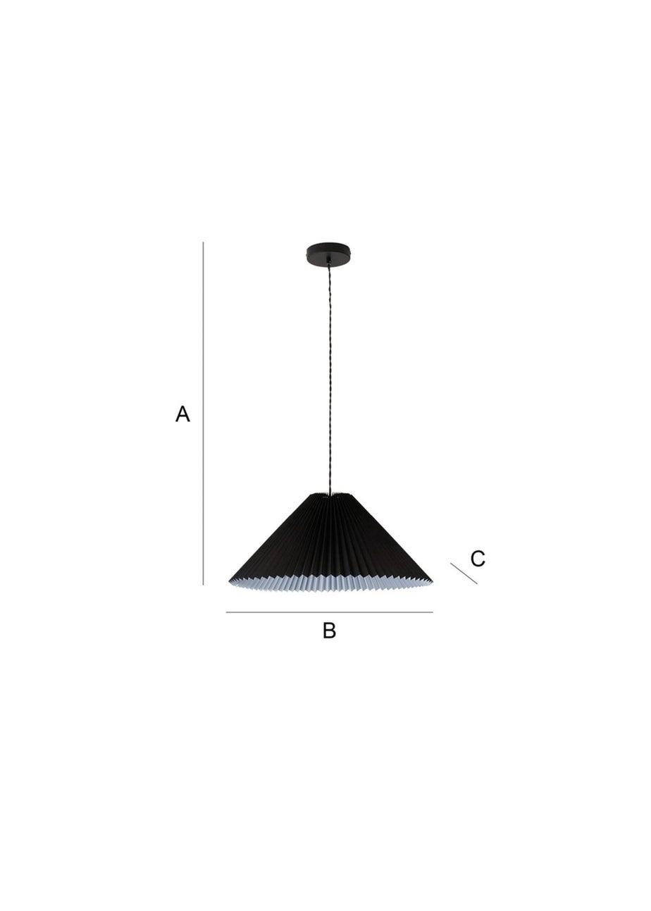 ValueLights Akira Black Pendant Light with Grey Tapered Shade (113cm x 53cm x 53cm)