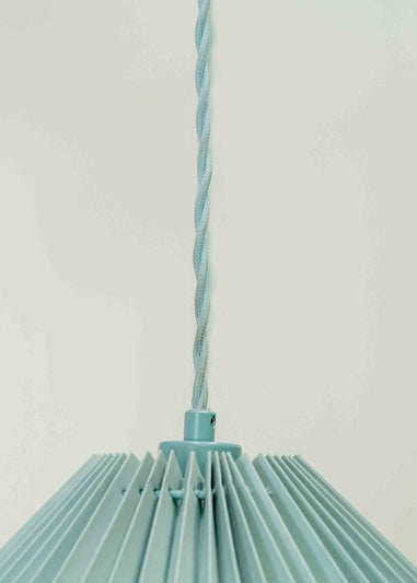 ValueLights Akira Blue Pendant Light with Blue Tapered Shade (113cm x 53cm x 53cm)
