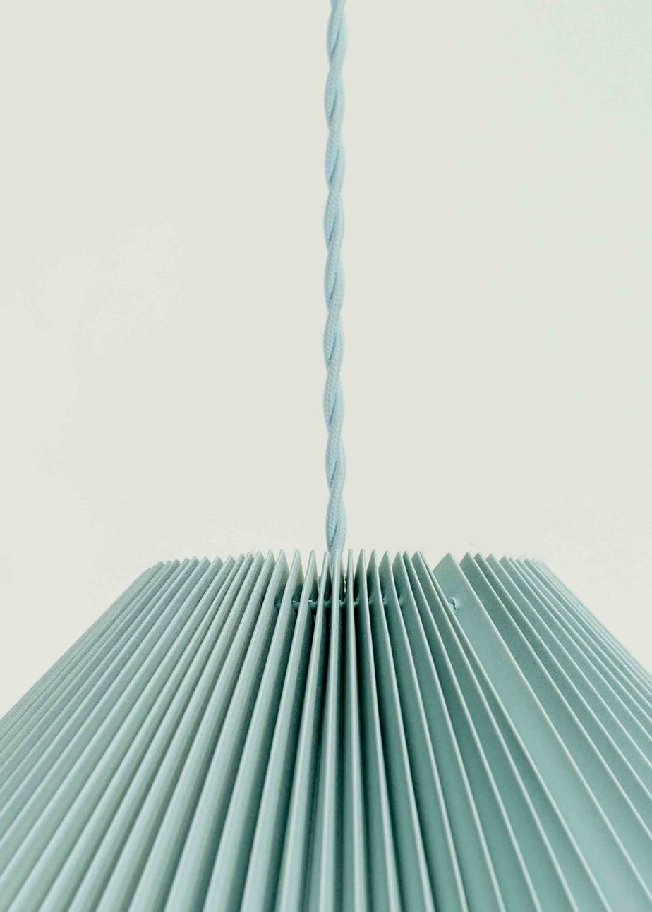 ValueLights Akira Blue Pendant Light with Blue Tapered Shade (113cm x 53cm x 53cm)