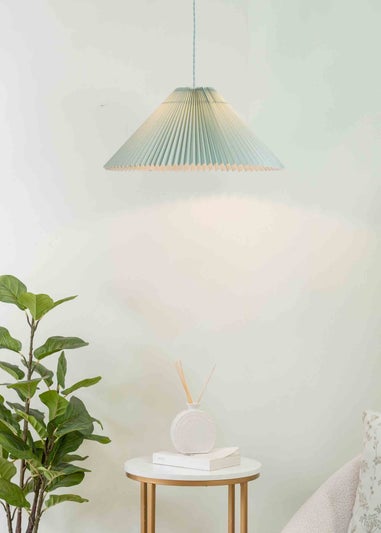 ValueLights Akira Blue Pendant Light with Blue Tapered Shade (113cm x 53cm x 53cm)