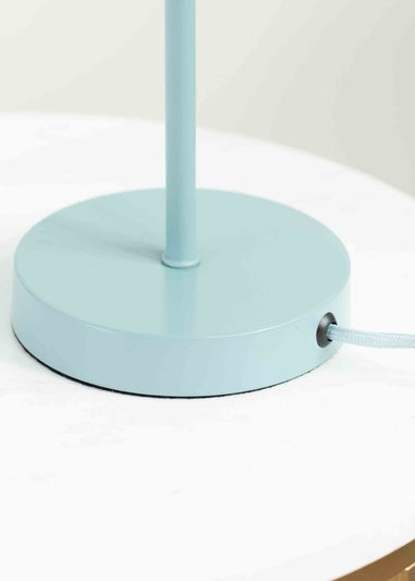 ValueLights Akira Blue Table Lamp with Blue Tapered Shade (48.5cm x 34.5cm x 34.5cm)