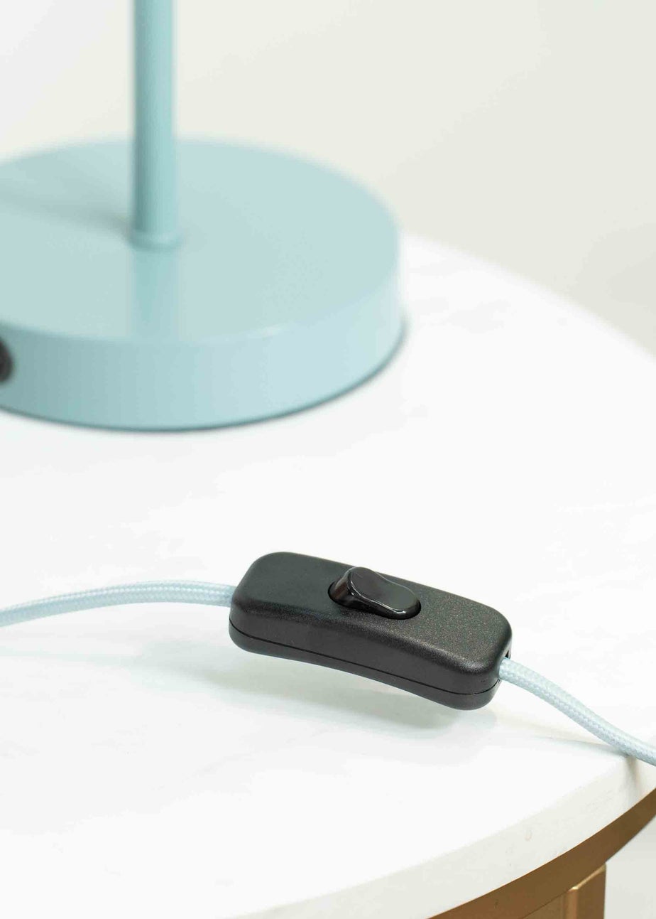 ValueLights Akira Blue Table Lamp with Blue Tapered Shade (48.5cm x 34.5cm x 34.5cm)