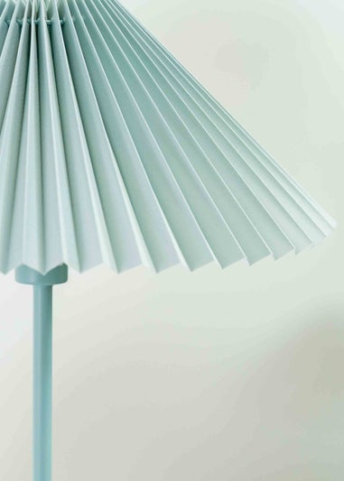 ValueLights Akira Blue Table Lamp with Blue Tapered Shade (48.5cm x 34.5cm x 34.5cm)