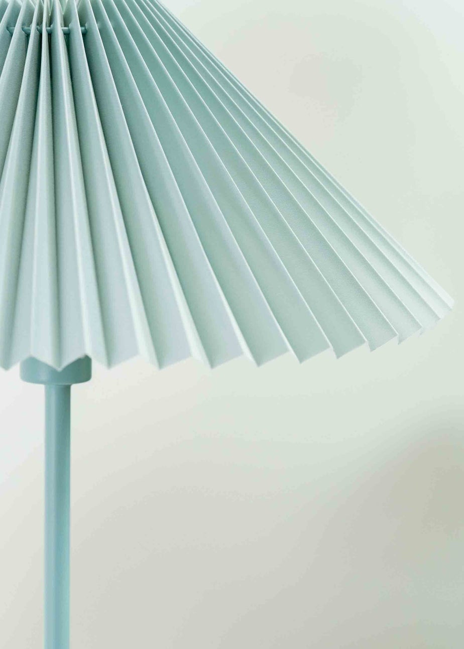 ValueLights Akira Blue Table Lamp with Blue Tapered Shade (48.5cm x 34.5cm x 34.5cm)