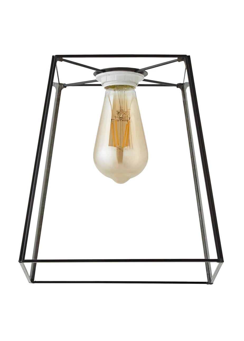 ValueLights Susie Glass Black Easy Fit Ceiling Lampshade