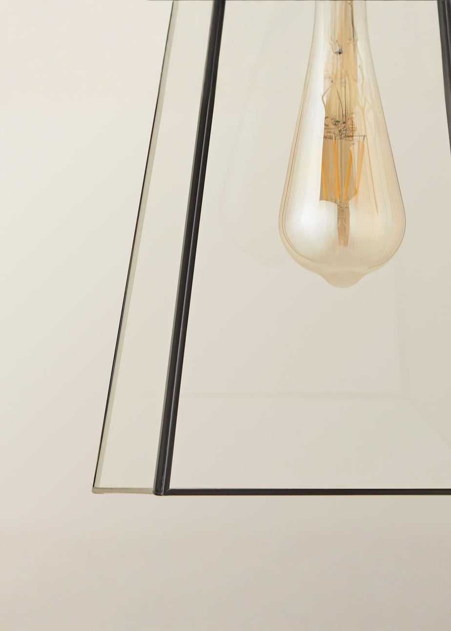 ValueLights Susie Glass Black Easy Fit Ceiling Lampshade