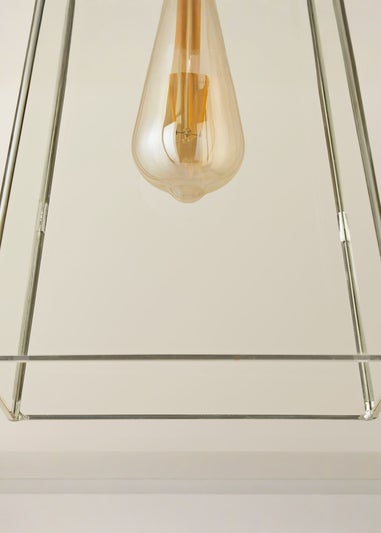 ValueLights Susie Glass Chrome Easy Fit Ceiling Lampshade