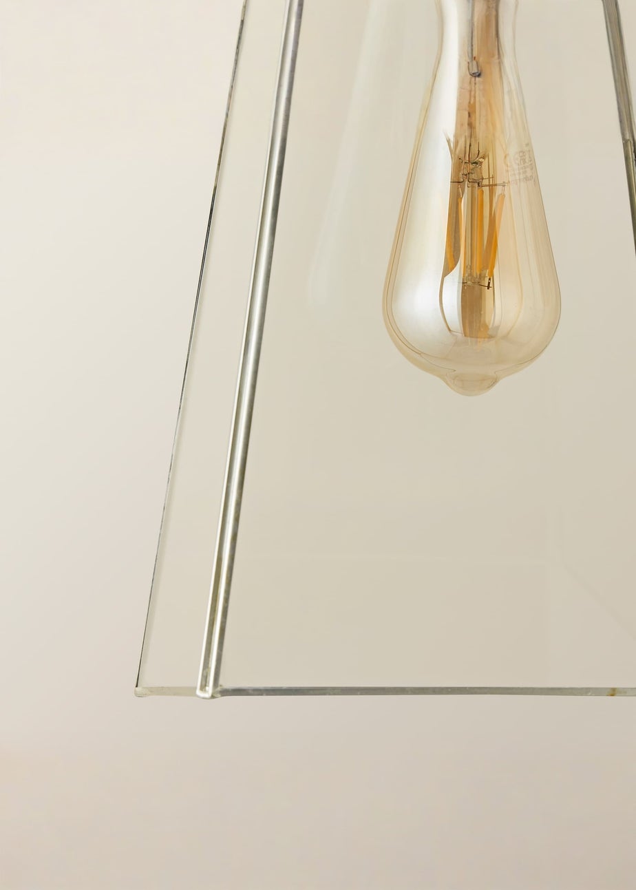 ValueLights Susie Glass Chrome Easy Fit Ceiling Lampshade